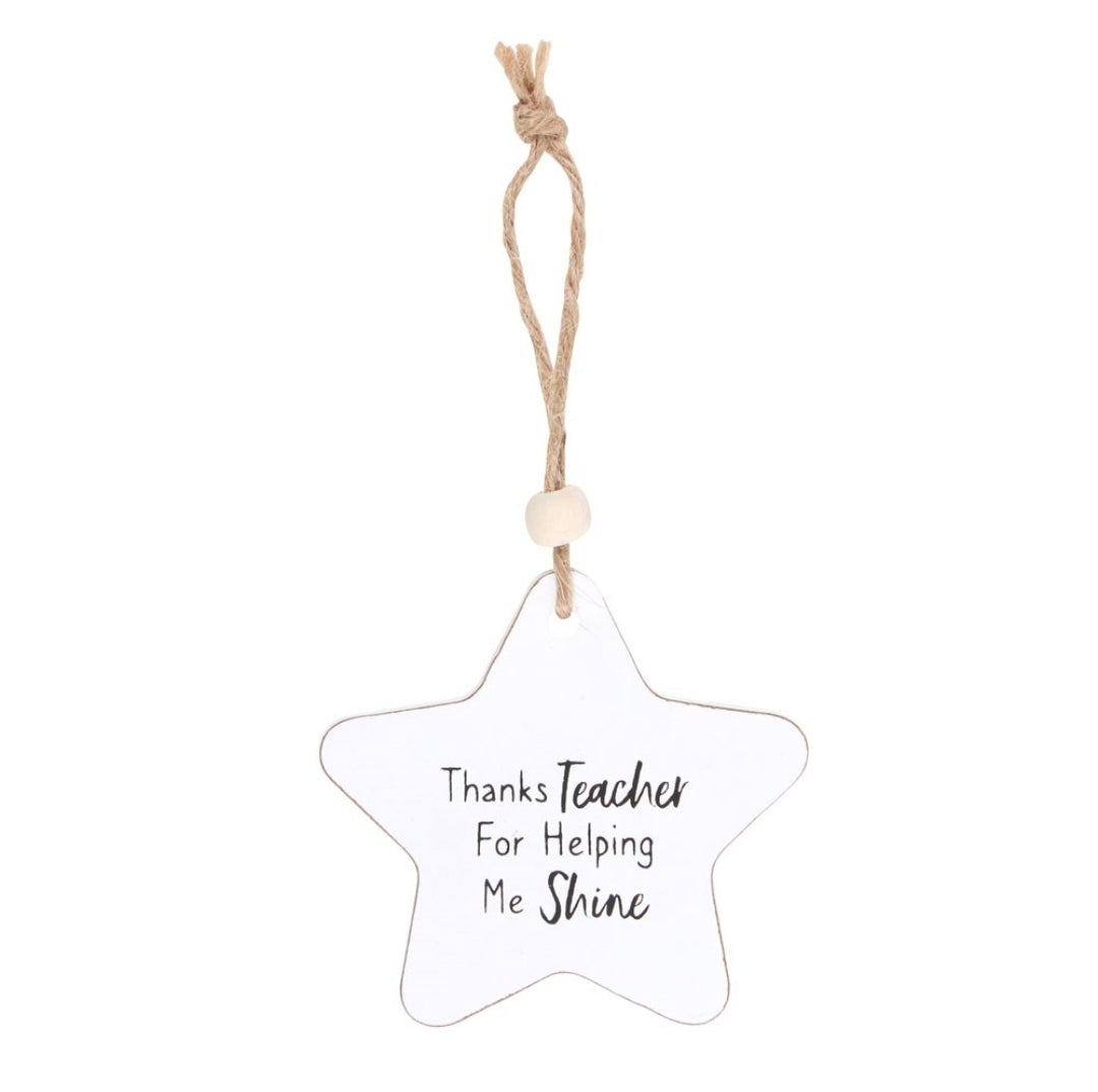 THANKS TEACHER HANGING STAR SENTIMENT SIGN